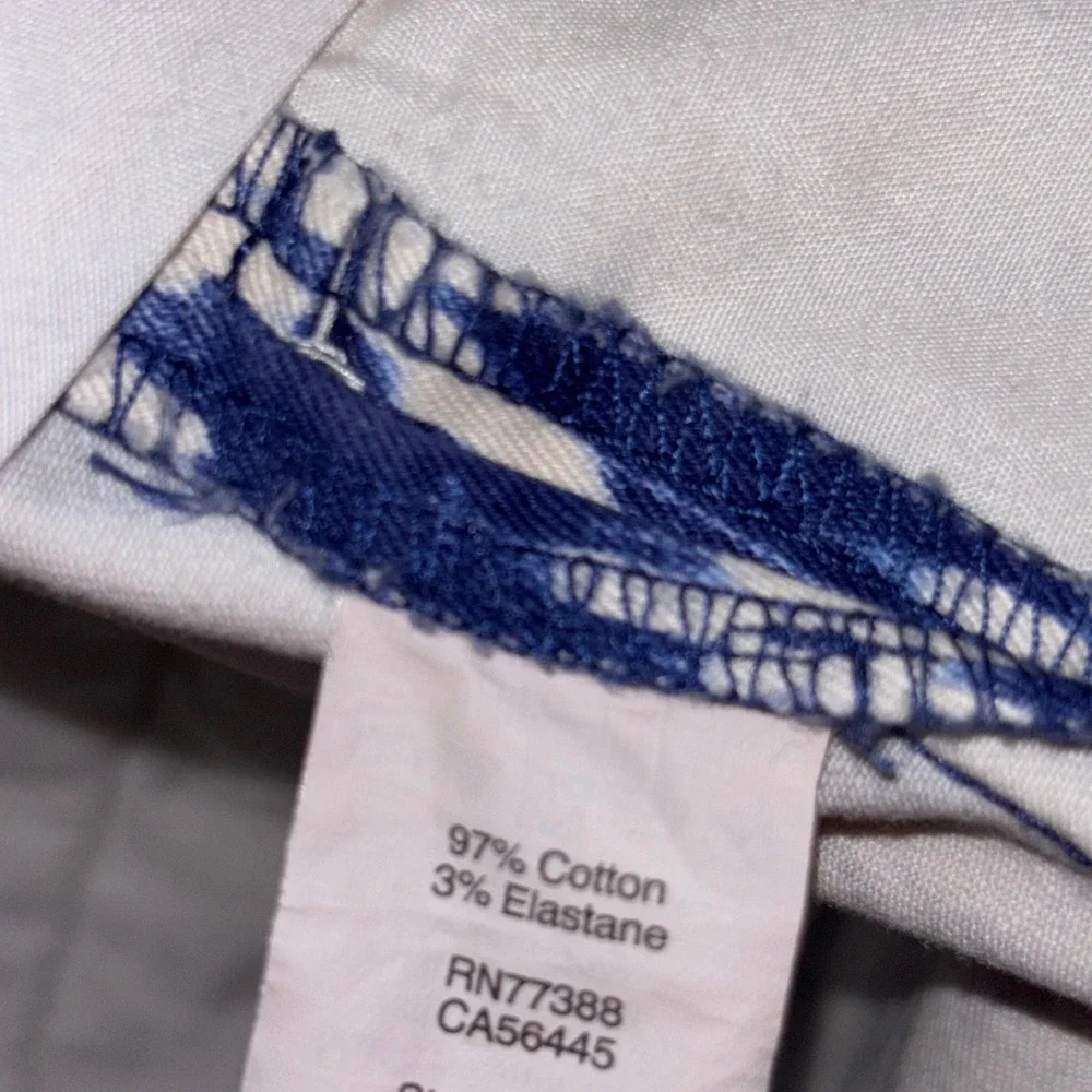 J Crew Womens Size 6 Blue White Ikat Chevron Stretch‎ Shorts Preppy Summer